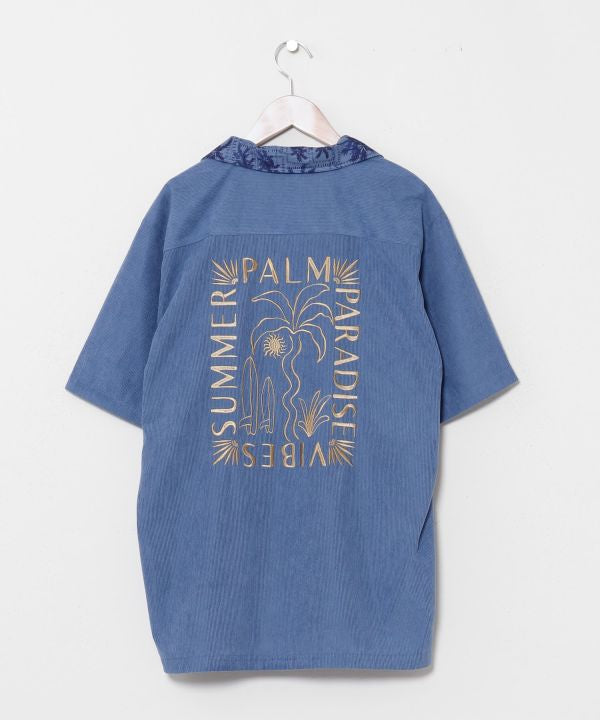 SURF＆Palms Palm Embroidery Corduroy Shirt
