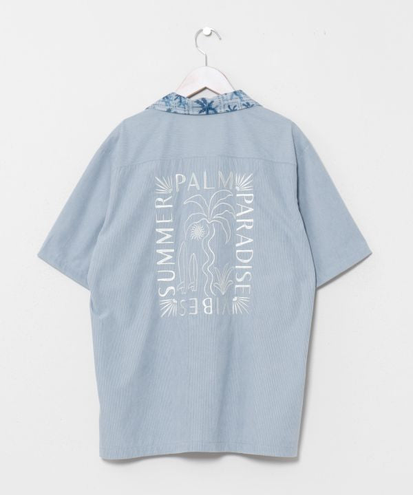 SURF＆Palms Palm Embroidery Corduroy Shirt