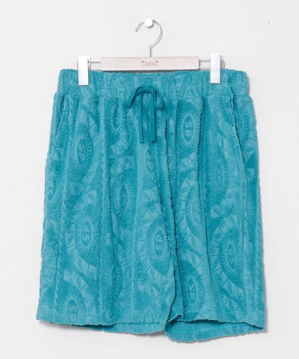 SURF＆Palms Patterned Pile Resort Shorts by Kahiko - Ametsuchi