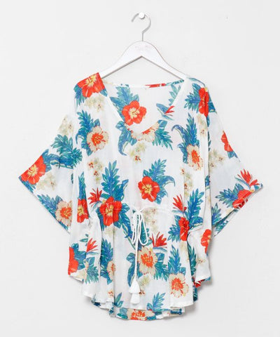 Botanical Glitter Rayon Top by Kahiko - Ametsuchi