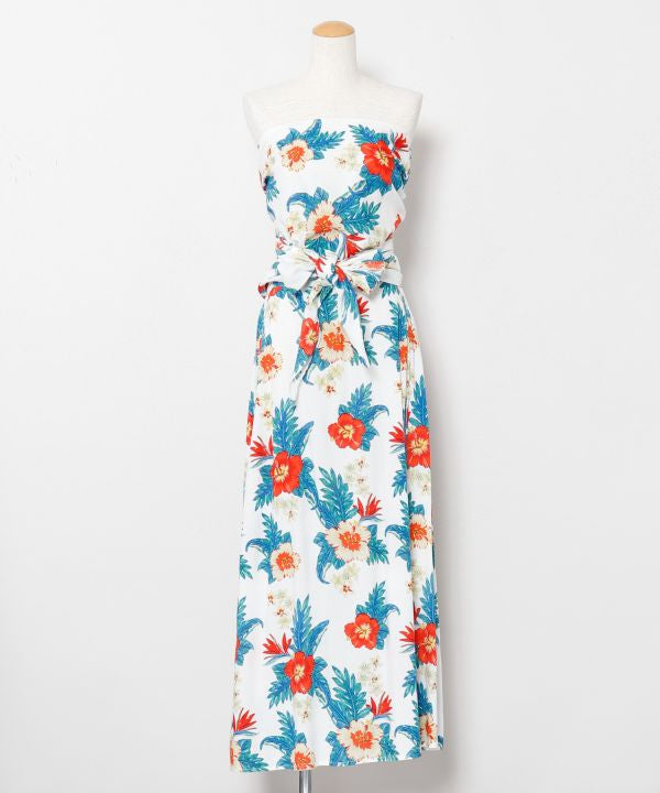 Botanical Rayon Sash Skirt by Kahiko - Ametsuchi