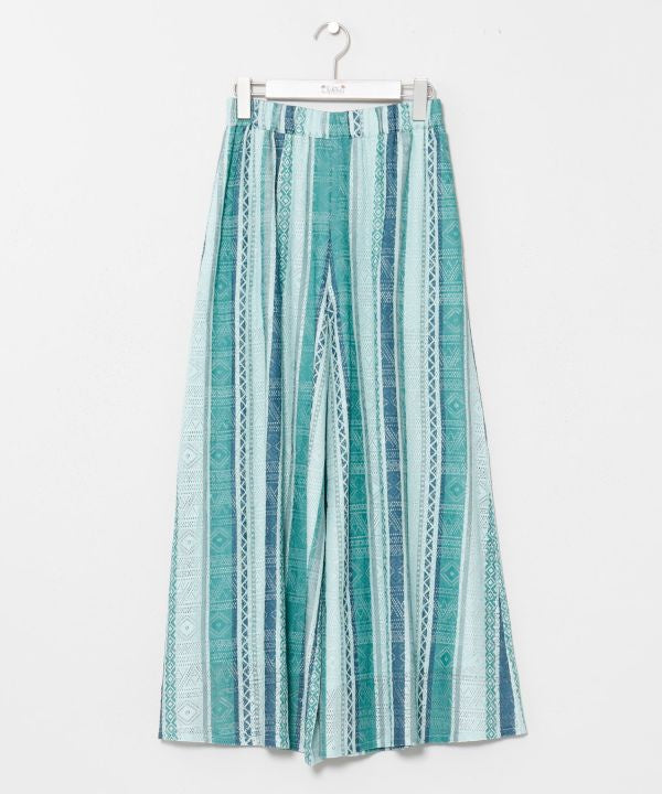 SURF＆Palms Tribal Lace Flare Pants by Kahiko - Ametsuchi