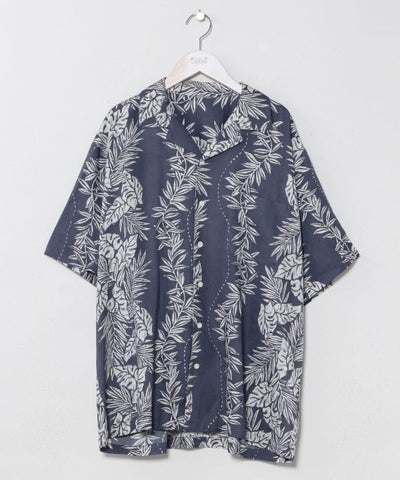 Lei Print Rayon Aloha Shirt