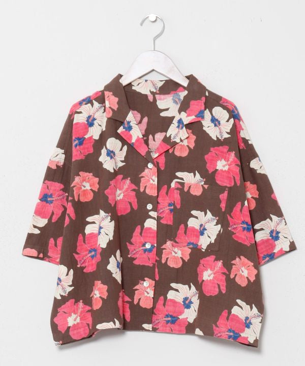Hawaiian Slub Crop Shirt by Kahiko - Ametsuchi