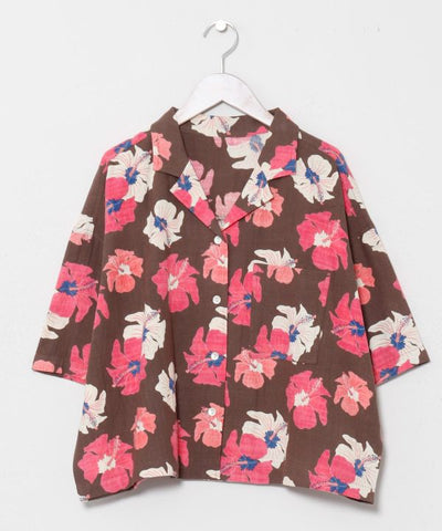 Hawaiian Slub Crop Shirt by Kahiko - Ametsuchi
