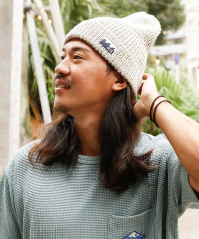 Wave Surf Cotton Knit Beanie by Kahiko - Ametsuchi