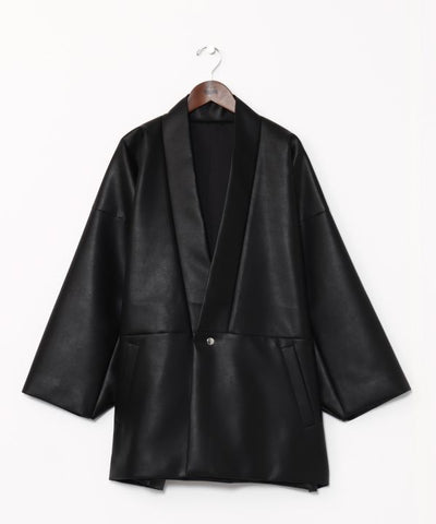 KAN NO TSUKURI - Faux Leather Haori Jacket