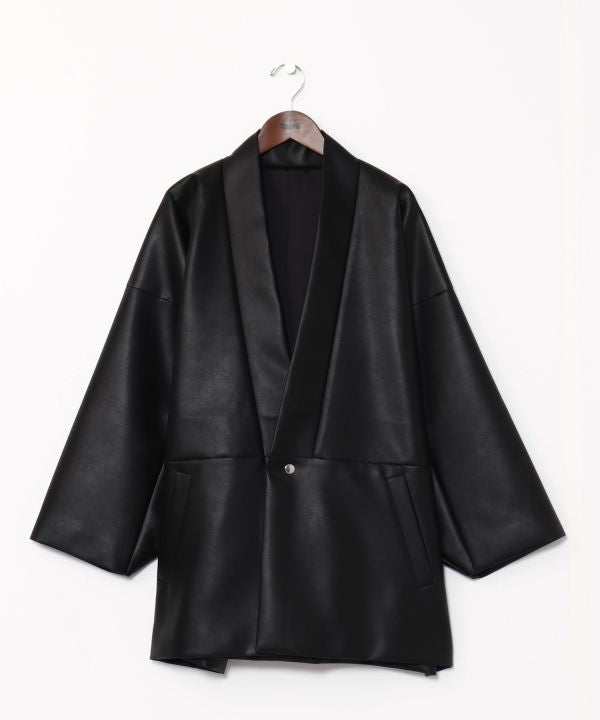 KAN NO TSUKURI - Faux Leather Haori Jacket