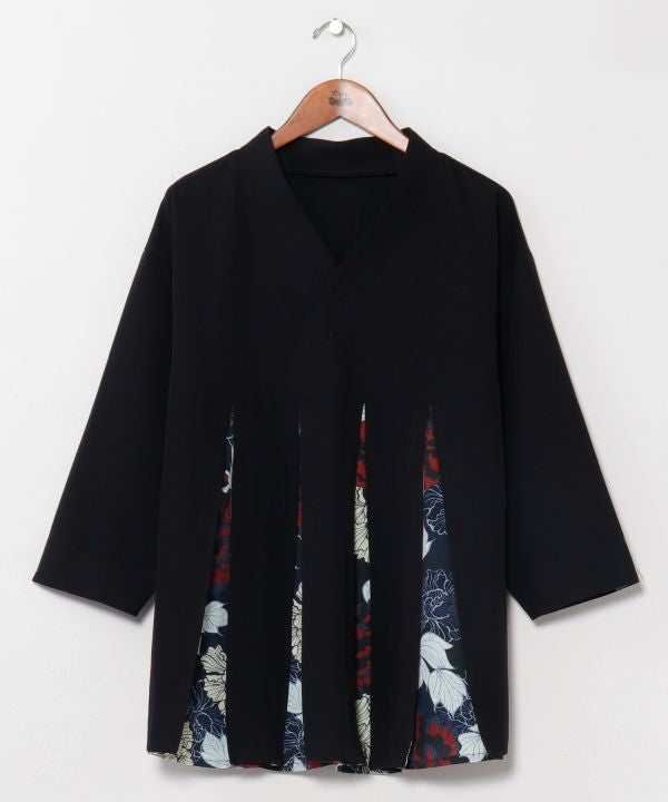 Hakkake Floral Modern Kimono Like Pullover by Kaya - Ametsuchi