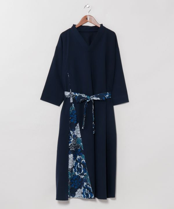 Hakkake Floral Modern Kimono Like Dress