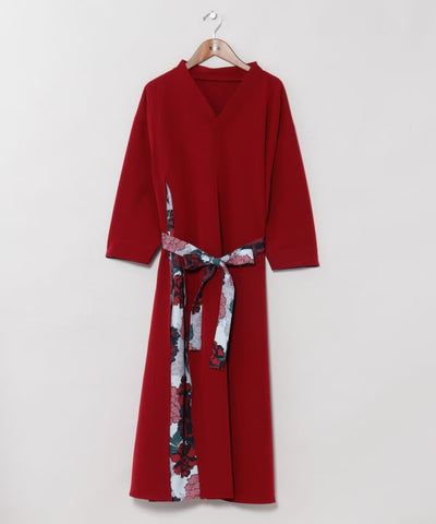 Hakkake Floral Modern Kimono Like Dress