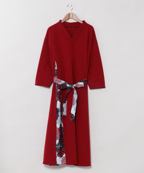 Hakkake Floral Modern Kimono Like Dress by Kaya - Ametsuchi