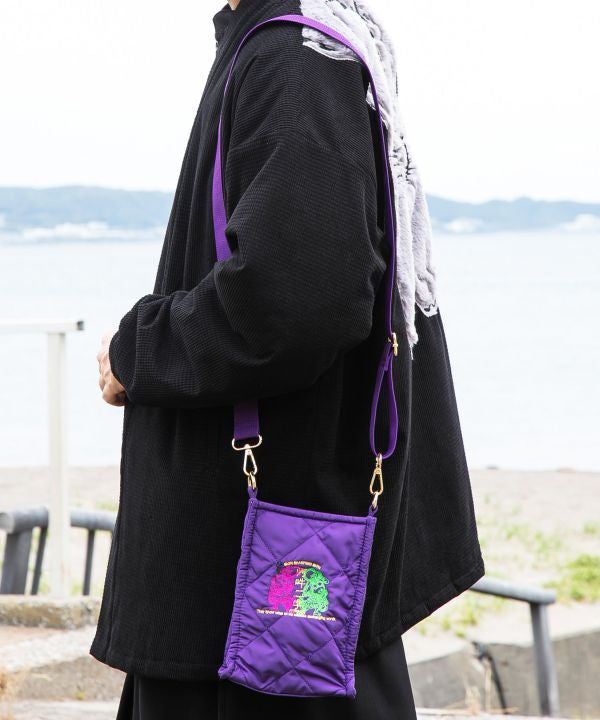 Japanese Guardian Motif Sashiko Embroidered Shoulder Bag by Kaya - Ametsuchi