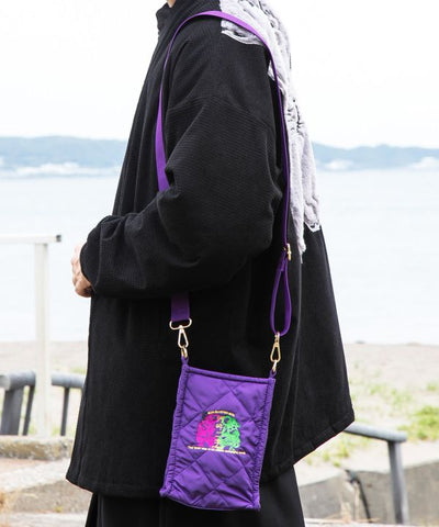 Japanese Guardian Motif Sashiko Embroidered Shoulder Bag by Kaya - Ametsuchi