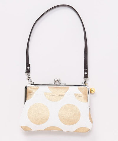 Retro Polka Dot Foil Print Gamaguchi Clasp Handbag