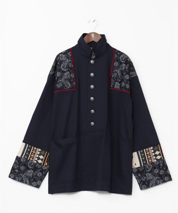 Ethnic Fusion Patchwork Top for Men