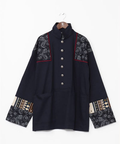 Ethnic Fusion Patchwork Top for Men