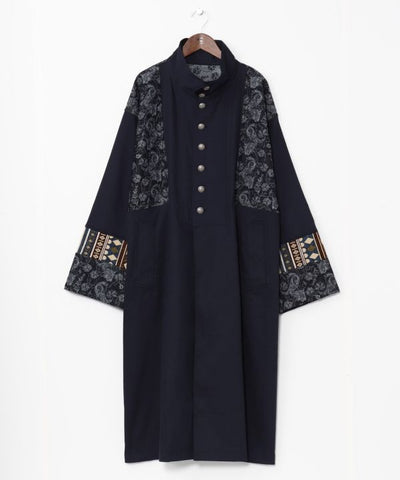 Ethnic Fusion Patchwork Long Cardigan