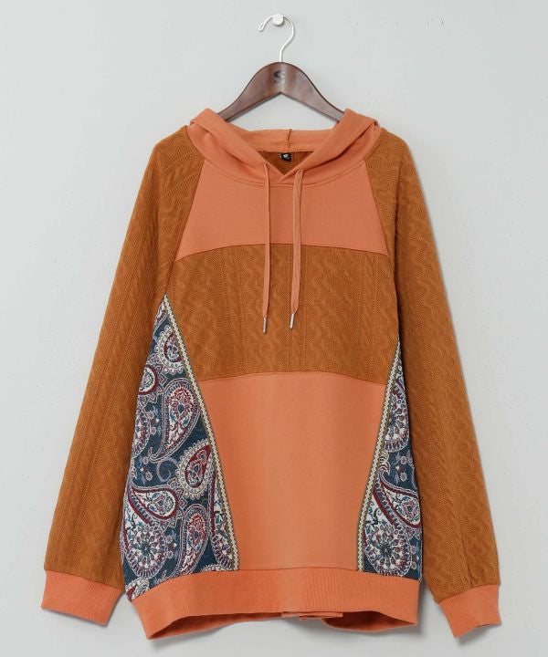 Vintage-Style Patchwork Hoodie for Men