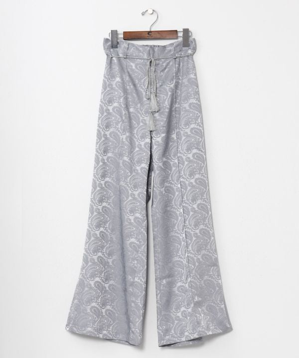 Satin Paisley Flare Trousers