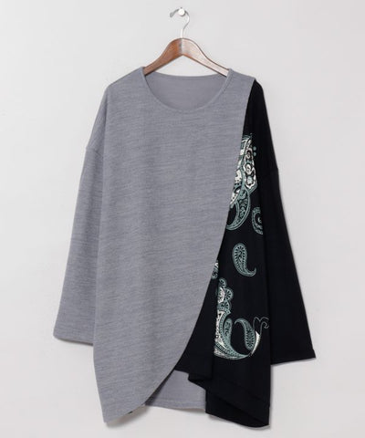 Men's Paisley Layered-Look Panel Top