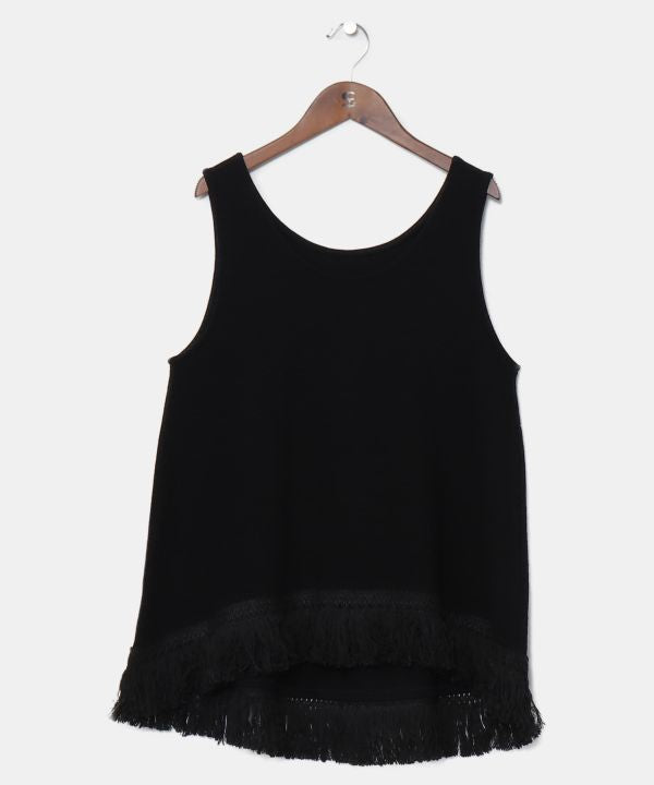Fringe Hem Tank Top by AMINA - Ametsuchi