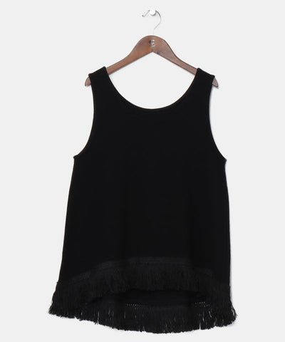 Fringe Hem Tank Top by AMINA - Ametsuchi