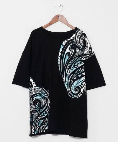 Tribal Pattern Slub T-Shirt by AMINA - Ametsuchi