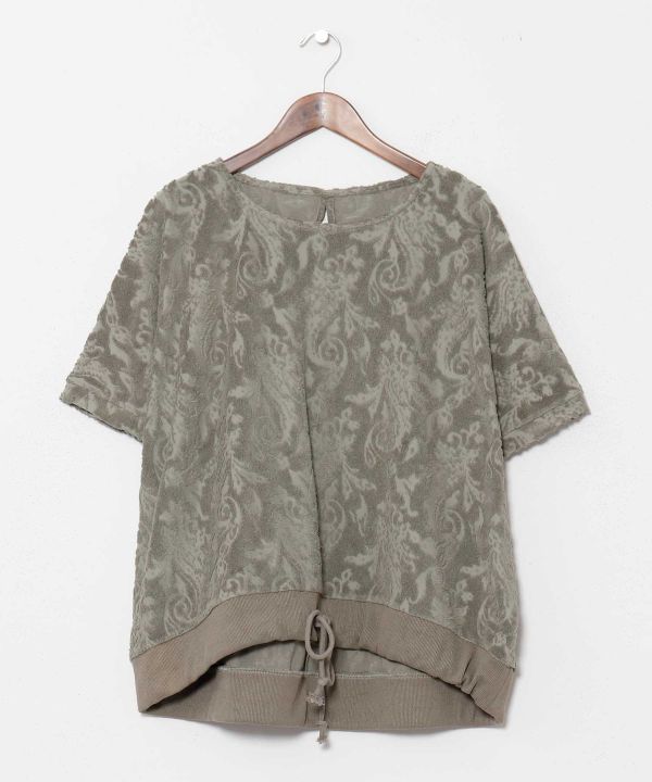 Paisley Pile Drawstring Top by AMINA - Ametsuchi