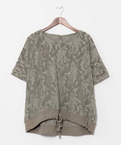 Paisley Pile Drawstring Top by AMINA - Ametsuchi
