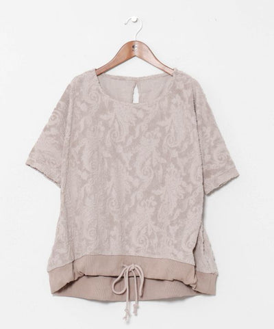 Paisley Pile Drawstring Top by AMINA - Ametsuchi