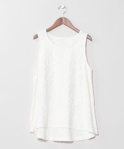 Paisley Pile Fabric Tank Top