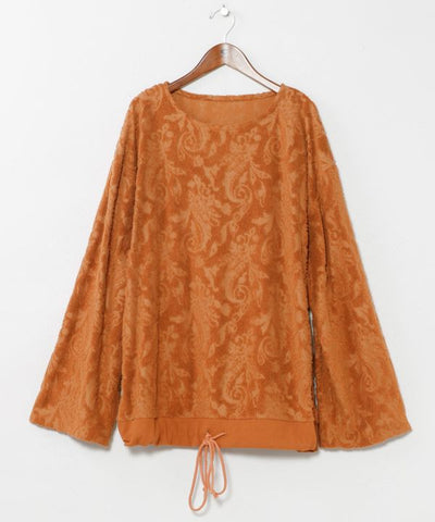 Paisley Pile Drawstring Top by AMINA - Ametsuchi
