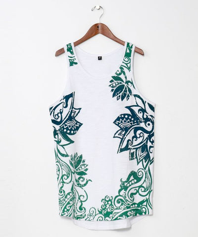 Tribal Lotus Graphic Tank Top