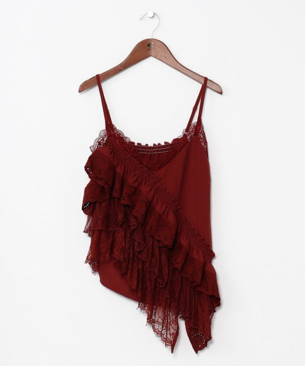 Asymmetrical Textile Layered Top Tops by AMINA - Ametsuchi