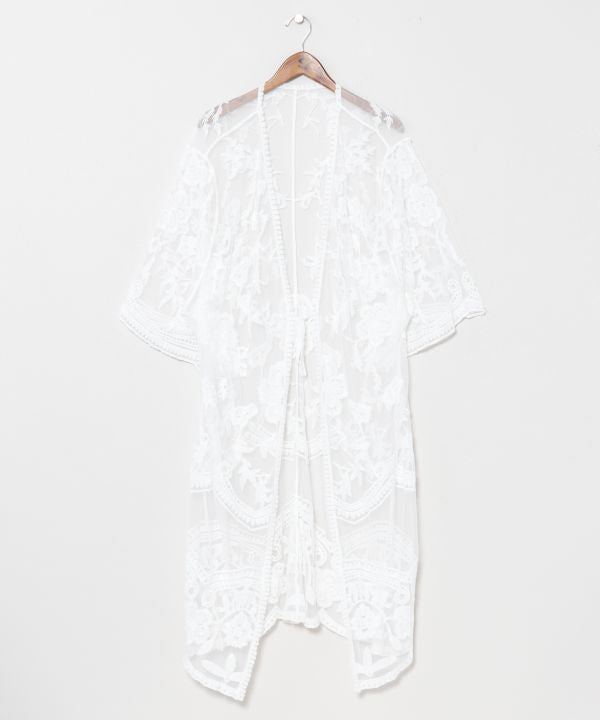 Floral Embroidered Lace Cardigan