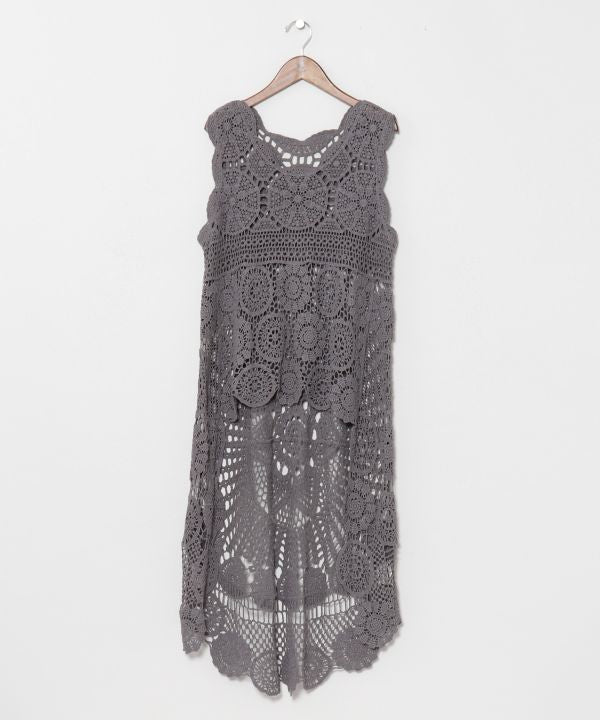 Crochet Style Lace Layer Dress