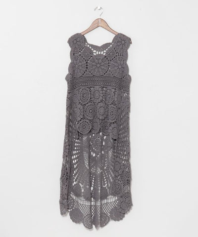 Crochet Style Lace Layer Dress