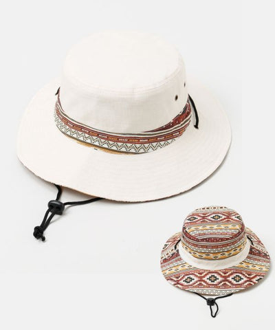 Reversible Ethnic Bucket Hat by AMINA - Ametsuchi
