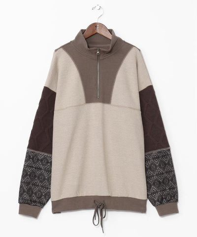 Men's Patchwork Half Zip Pullover