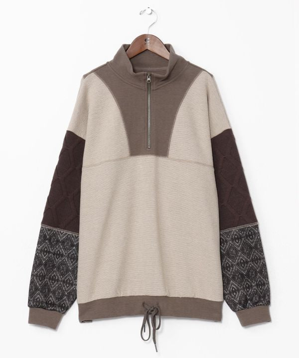 Men's Patchwork Half Zip Pullover