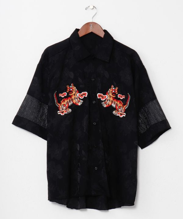 Men's Satin Open Collar Shirt