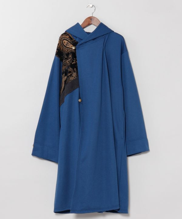 Patchwork Sweat Cardigan - Mongolian Deel Style