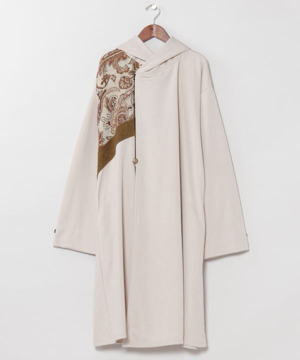 Patchwork Sweat Cardigan - Mongolian Deel Style