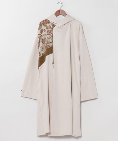 Patchwork Sweat Cardigan - Mongolian Deel Style