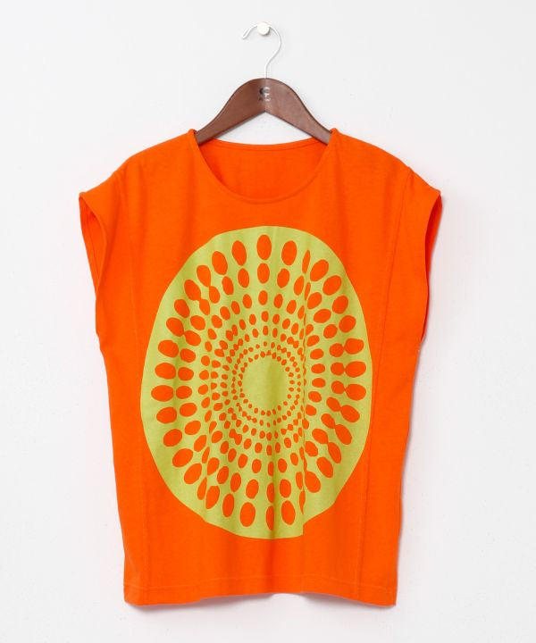 Kitenge Pattern Ripple Motif T-Shirt Tops by AMINA - Ametsuchi