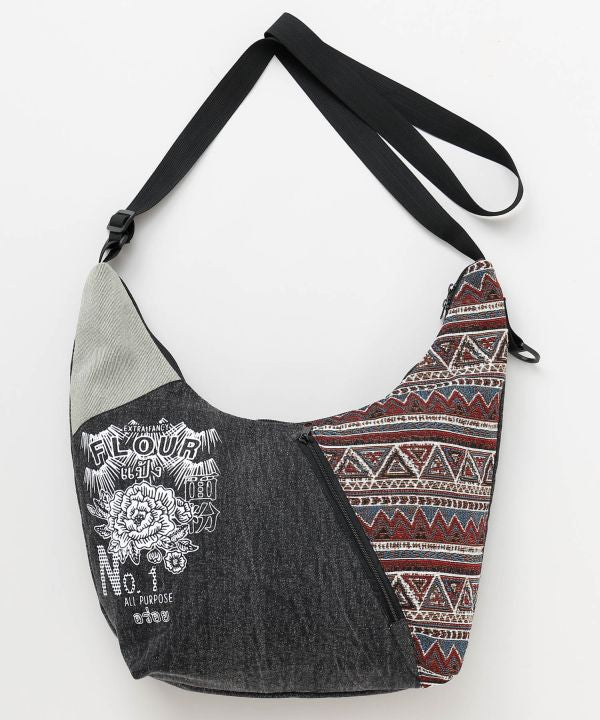 Denim Crescent Bag