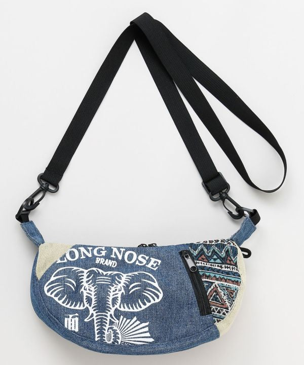 Mini bolso de hombro redondo de mezclilla de AMINA - Ametsuchi