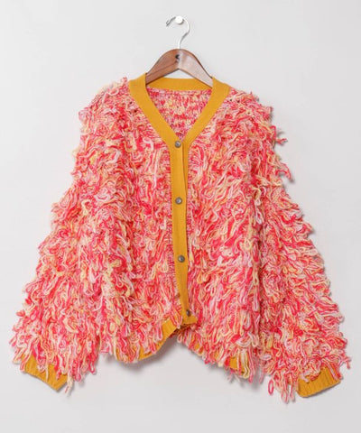 Colorful Loop Knit Cardigan
