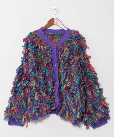 Colorful Loop Knit Cardigan